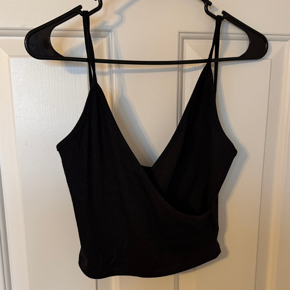 Black Strappy Crop Top